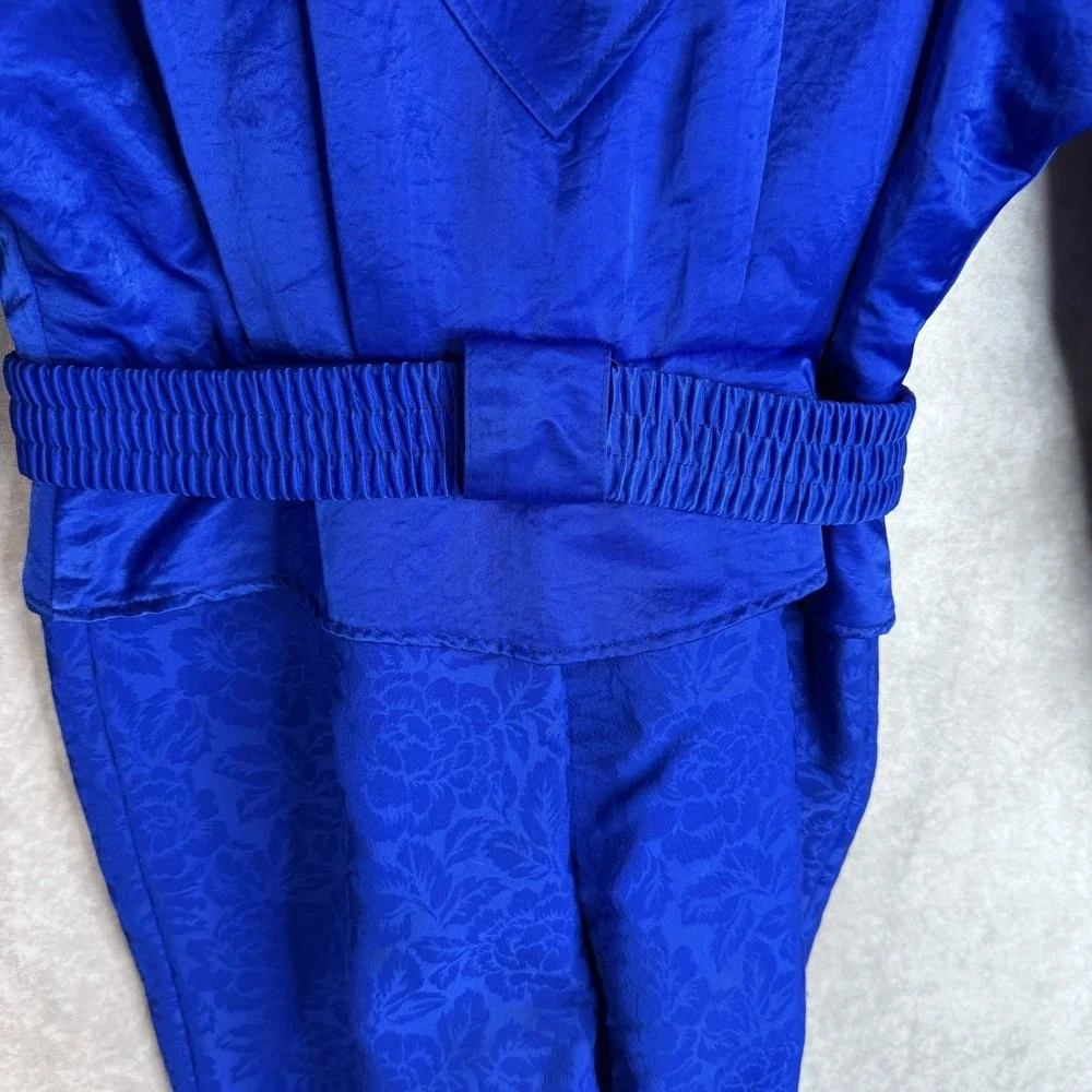 Vintage Nils Full Body Ski Suit In Cobalt Blue Women's Size 10‎